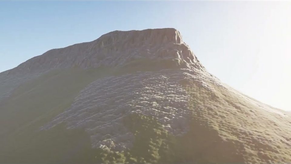 3D terrain generated from lidar point cloud data